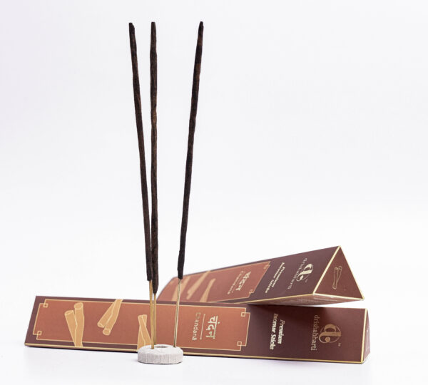 sandalwood incense sticks, chandan agarbatti shoot, brown incense box, studio product photo, white background amazon photography, agarbatti packaging shoot