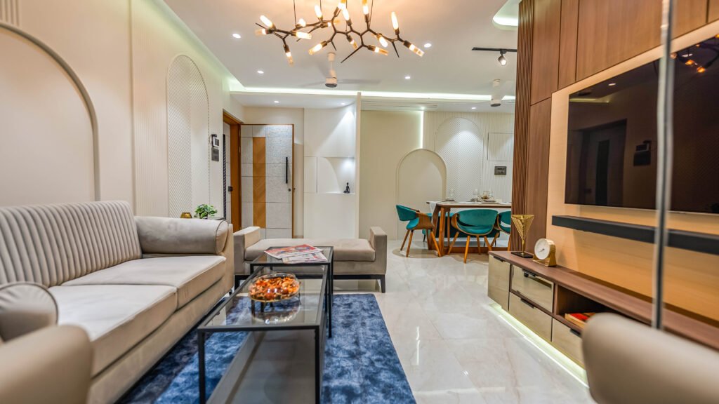 Professional interior photography of a living room captured by Cinematic360 - photography and videography services for interior designers in Mumbai
