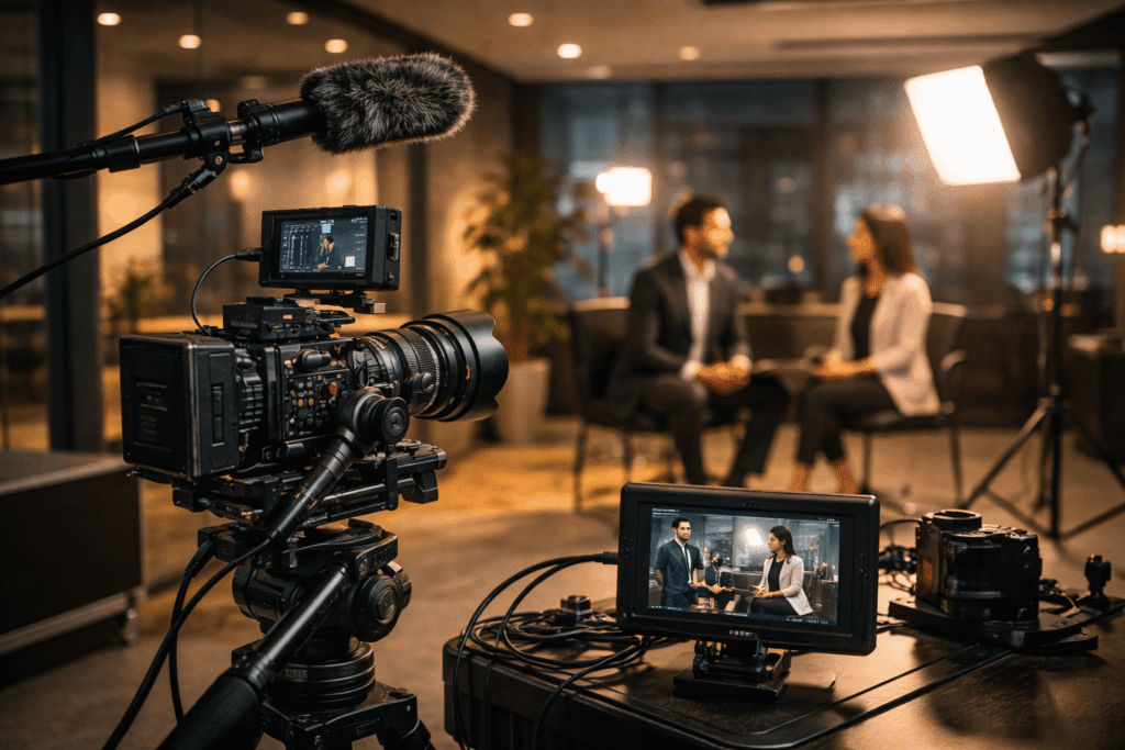 professional corporate video production setup
