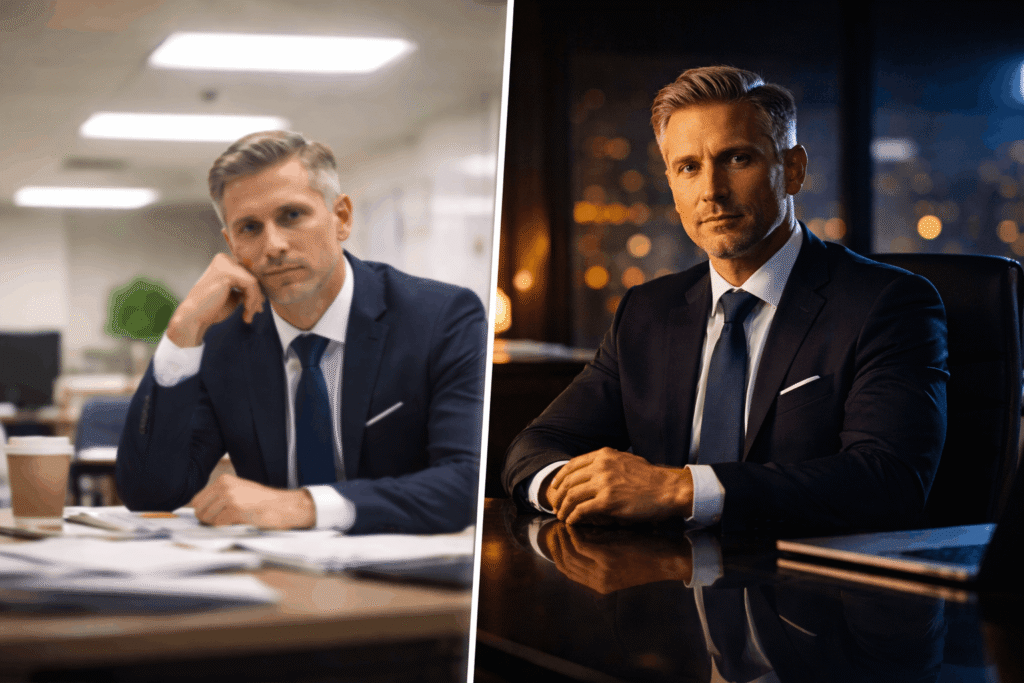 Side-by-side comparison of amateur smartphone video quality versus professional corporate videography