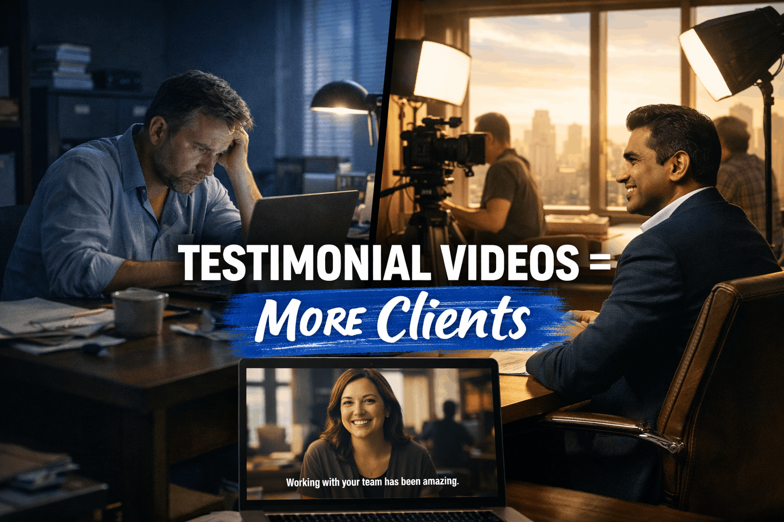 B2B business owner using testimonial video strategy to generate more clients in Mumbai