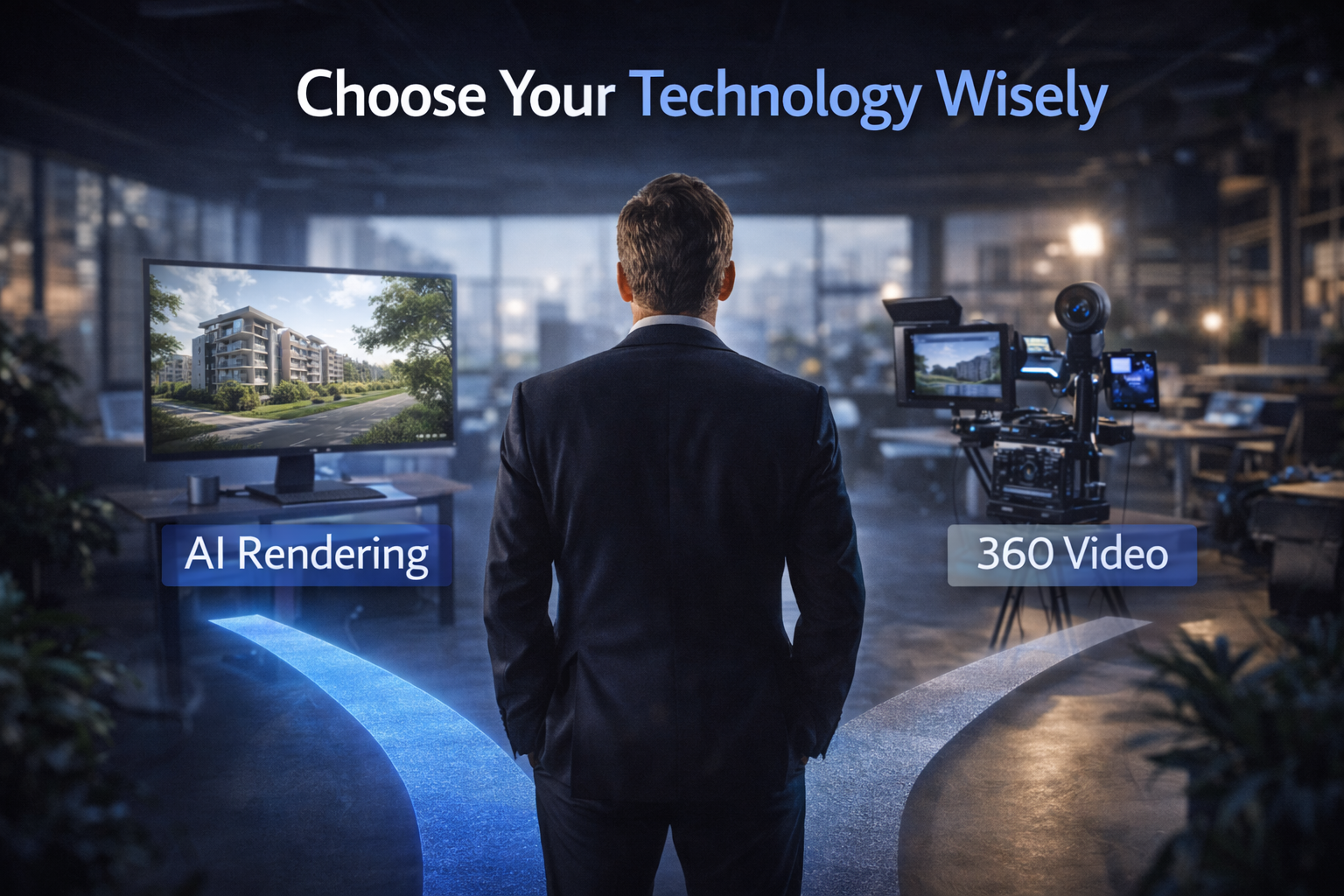 Real estate developer making critical technology choice between AI rendering and 360 video solutions