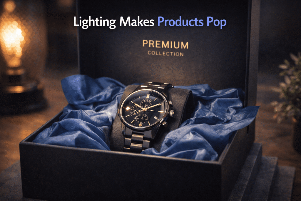 Ecommerce entrepreneur confidently starting unboxing video production with simple setup and professional approach