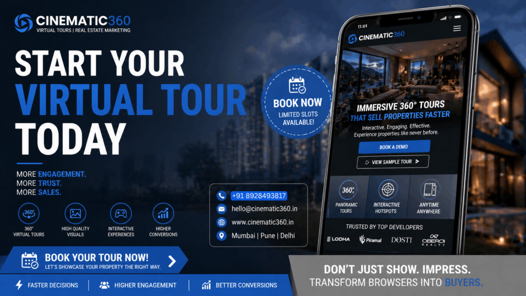 Call to action for professional real estate 360 virtual tour services from Cinematic360