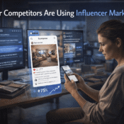Interior designer recognizing competitor success through influencer marketing strategy on social media