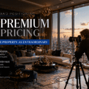 Professional photographer capturing luxury interior for brand positioning with high-end camera equipment