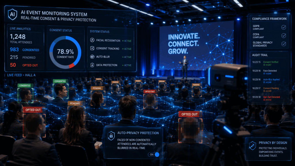 Corporate crisis management team analyzing viral social media analytics and breaking news alerts inside a high-tech boardroom.