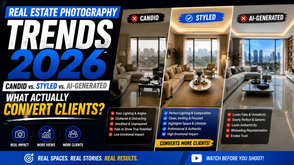 Real Estate Photography Trends 2026: Candid vs. Styled vs. AI-Generated – What Actually Convert clients?