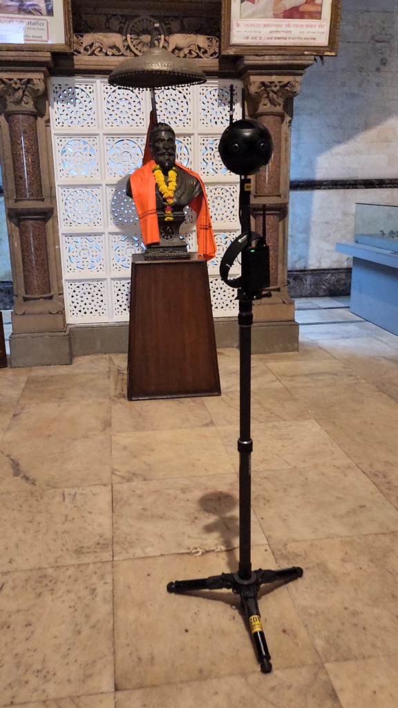 Insta360 Pro 2 camera setup at CSMT Mumbai for 360° videography